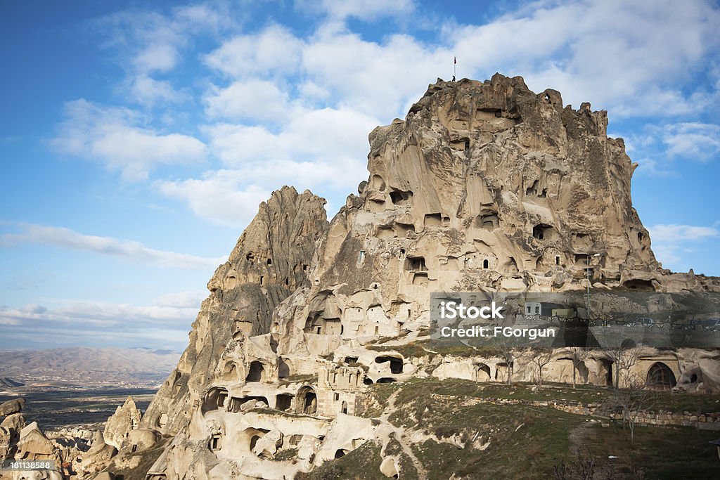 Uchisar Замок в Каппадокии - Стоковые фото Uchisar роялти-фри