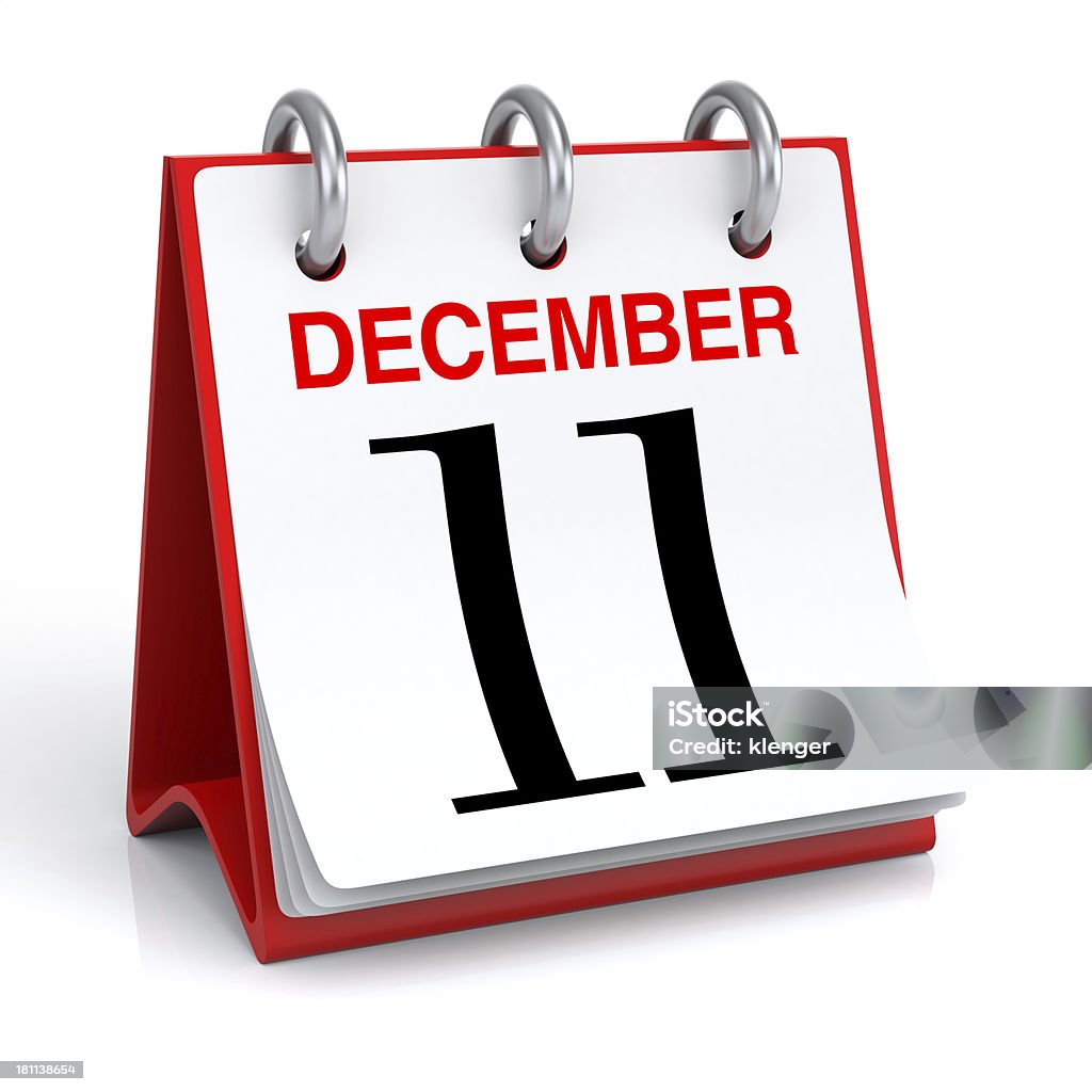 December Calendar 3D Rendering Calendar Stock Photo
