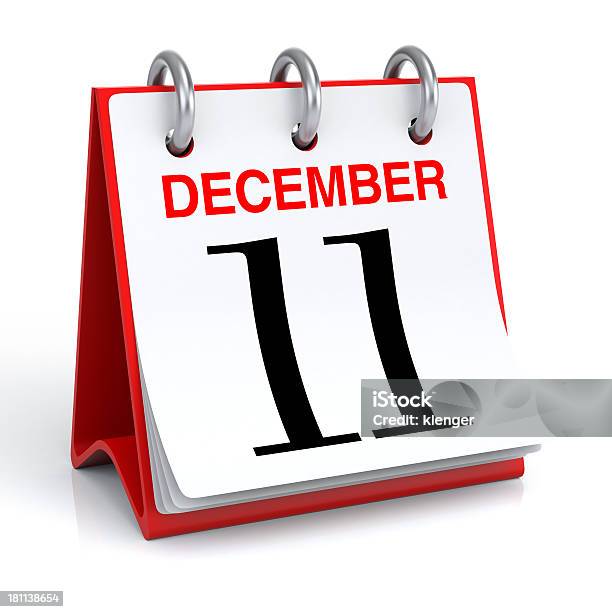 December Calendar Stock Photo - Download Image Now - Calendar, Number 11, Three Dimensional