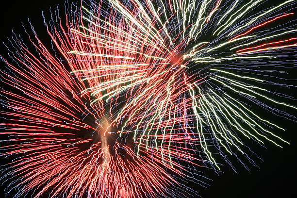 two fireworks stock photo