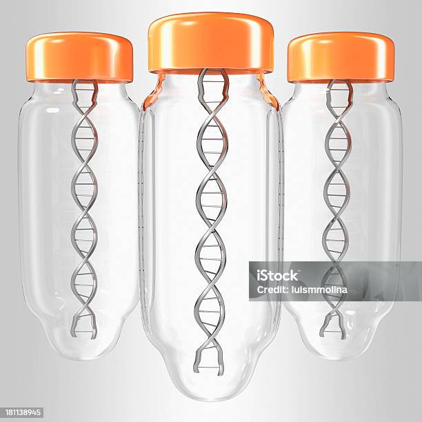 Photo libre de droit de Bouteille Avec Ladn À Lintérieur banque d'images et plus d'images libres de droit de ADN - ADN, Acide ribonucléique, Biologie