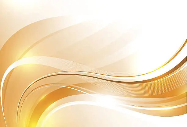 Vector illustration of Gold wavy composition