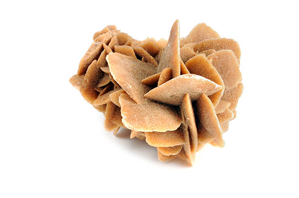 A close-up of the texture of the Desert Rose stone. The mineral is gypsum.