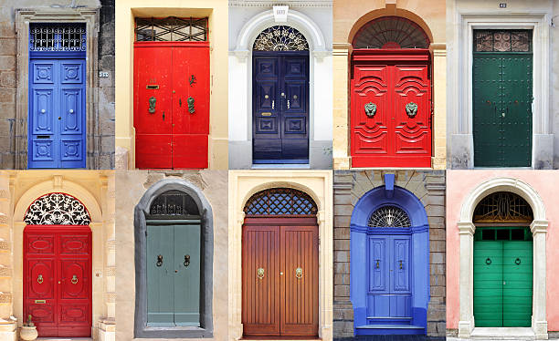 Doors of Malta Collection on front doors shot in the towns of Malta. XXXL st julians bay stock pictures, royalty-free photos & images