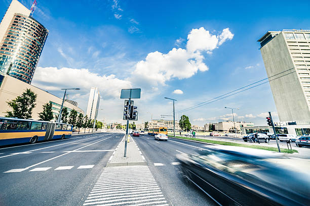istock Traffic and financial skyscrapers 181140707