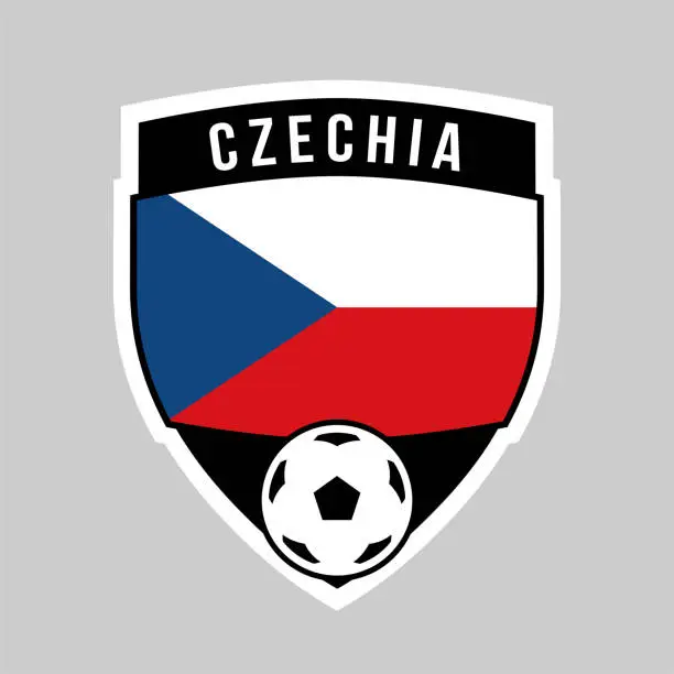 Vector illustration of Shield Football Team Badge of Czechia