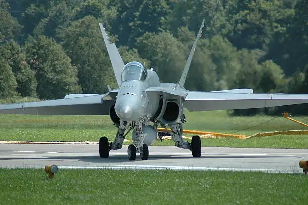 An Swiss Airforce Fighterjet, ready for take off