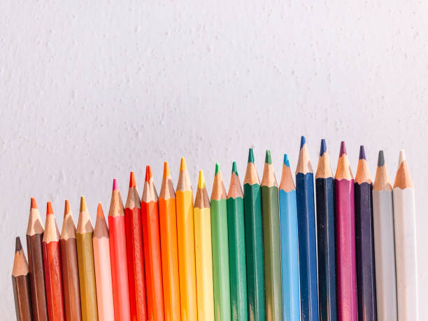 istock Exhibition of colored pens on cheerful background. 1811411326