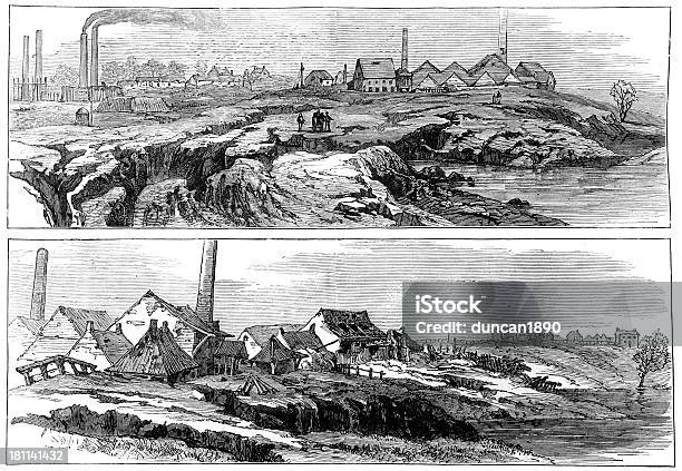 Subsidence De Terra - Arte vetorial de stock e mais imagens de Exploração Mineira - Exploração Mineira, Mina, 1880-1889