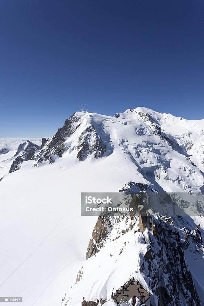 Mont Blanc-Gipfel von Aiguille du Midi, Chamonix, Frankreich - Lizenzfrei Aiguille du Midi Stock-Foto