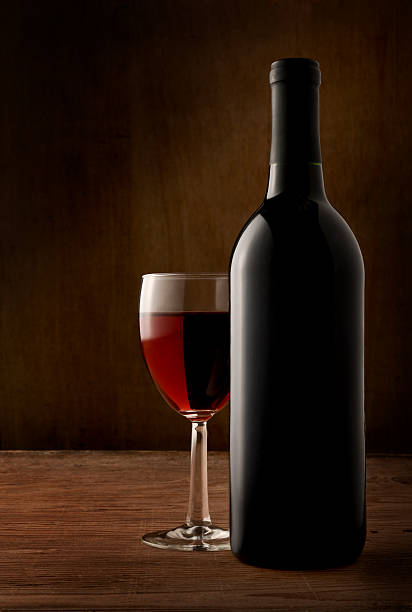 istock Red Wine with glass and bottle 181141674