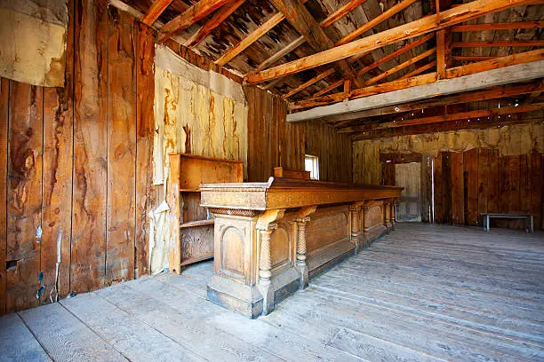 The interior of the bar in the ghost town of Bannack Montana, which is now a state park.