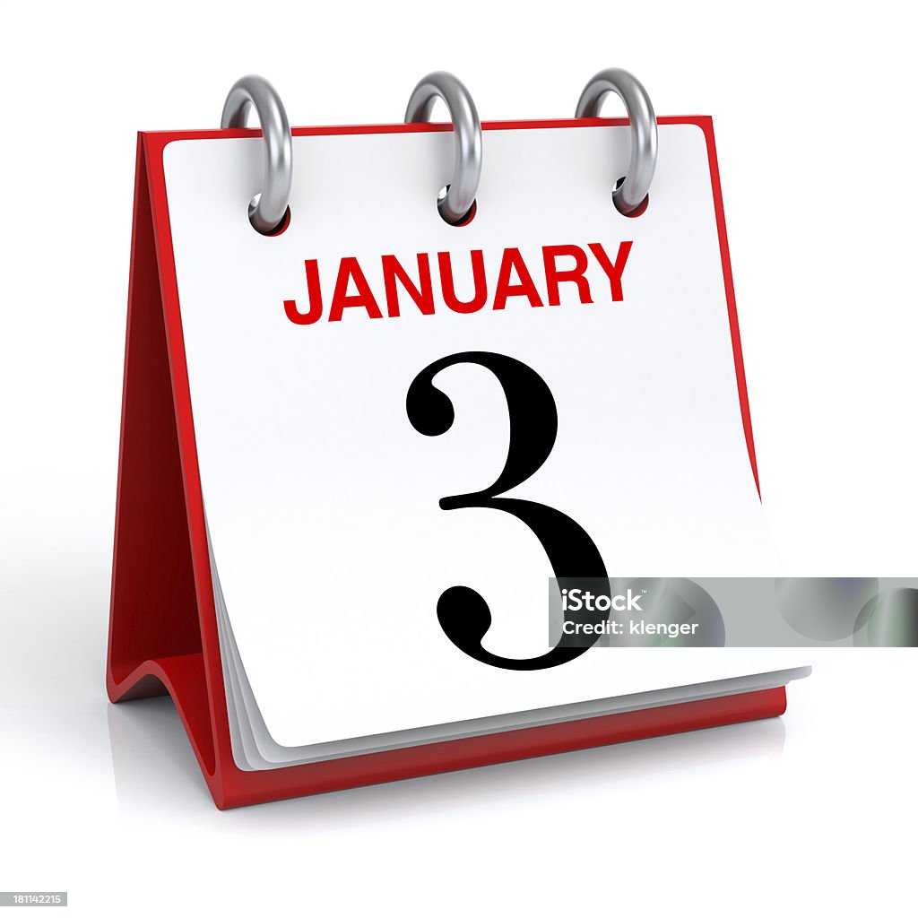 Januar-Kalender - Lizenzfrei Aktenordner Stock-Foto