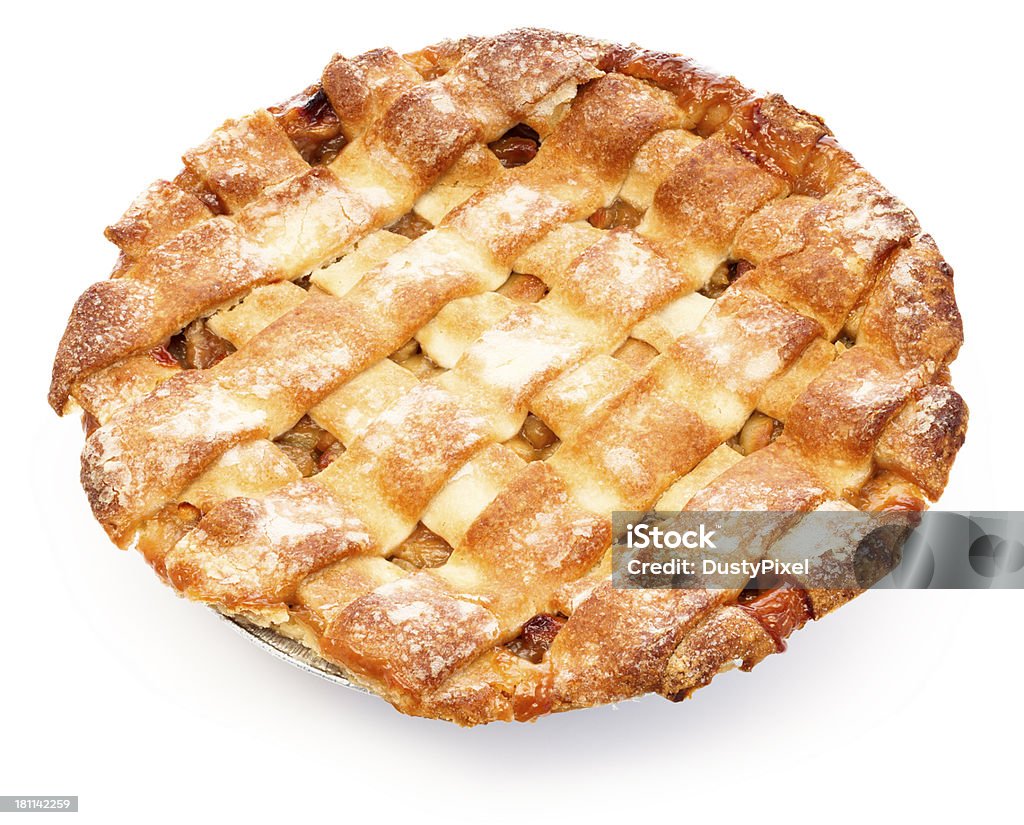 Apple Pie isolated Latice crust apple pie studio isolated on white Apple Pie Stock Photo