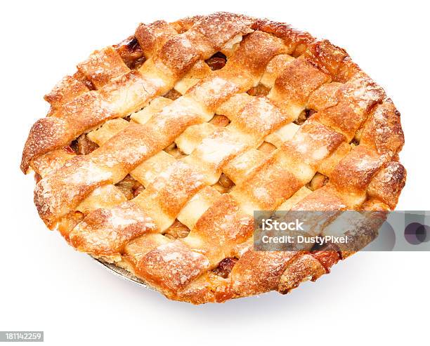 Apple Pie Isolated Stock Photo - Download Image Now - Apple Pie, White Background, American Culture