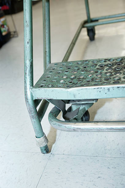 istock Unsafe rolling ladder in a store 181142305