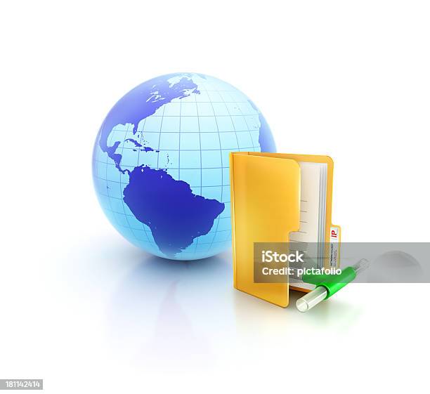 Globe Und Internet Mit Glänzenden Lan Netzwerkpipe Ordnersymbol Stockfoto und mehr Bilder von Akte