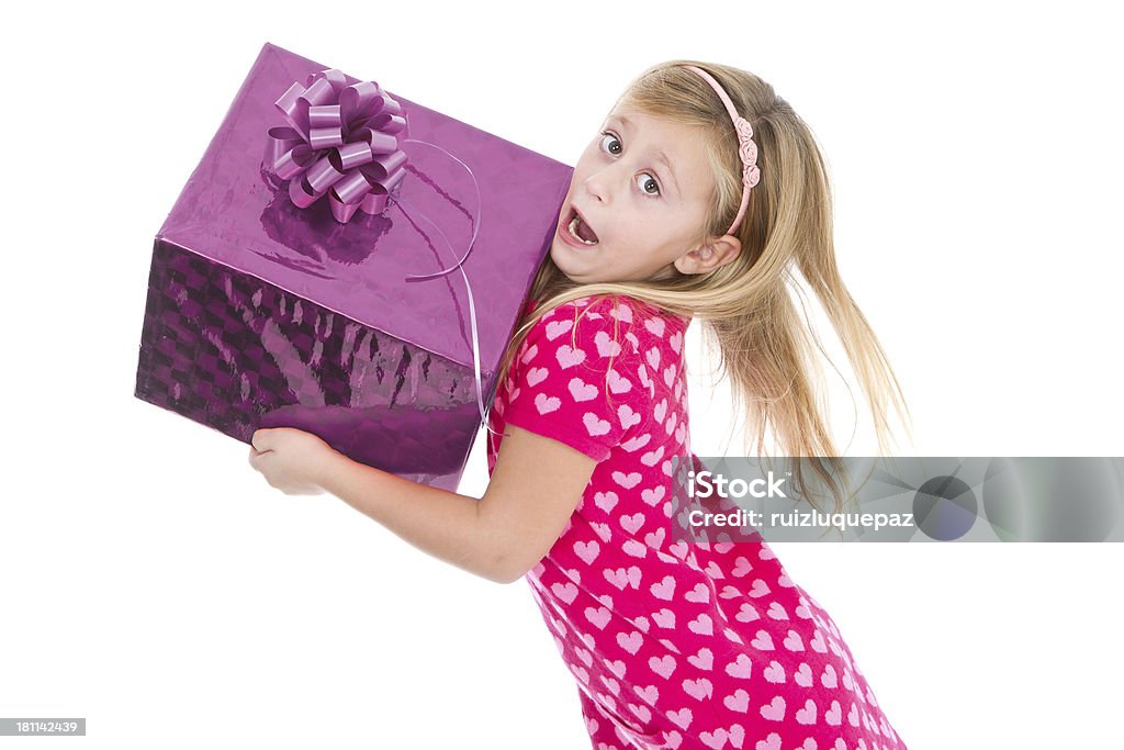 Chica feliz con regalos - Foto de stock de 14-15 años libre de derechos