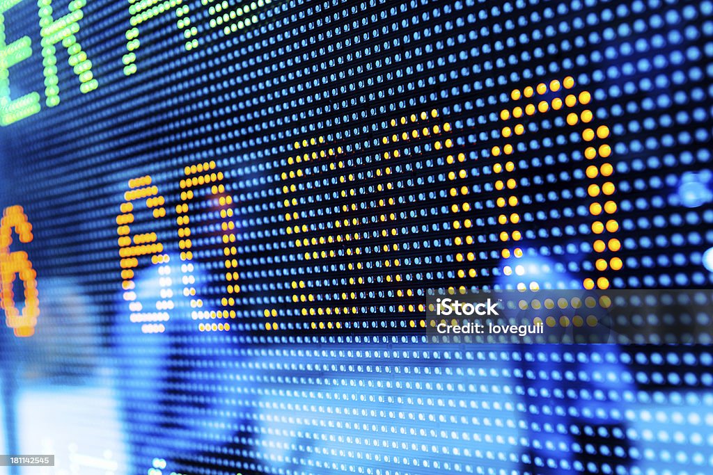 display stock market charts display stock market charts in a street Business Stock Photo
