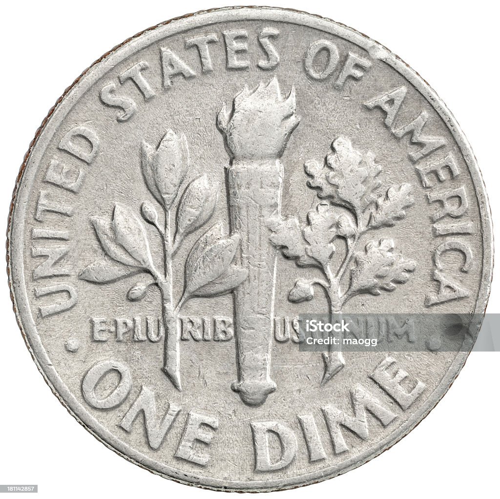 Reverter de 1966 Roosevelt Dime - Foto de stock de EUA royalty-free