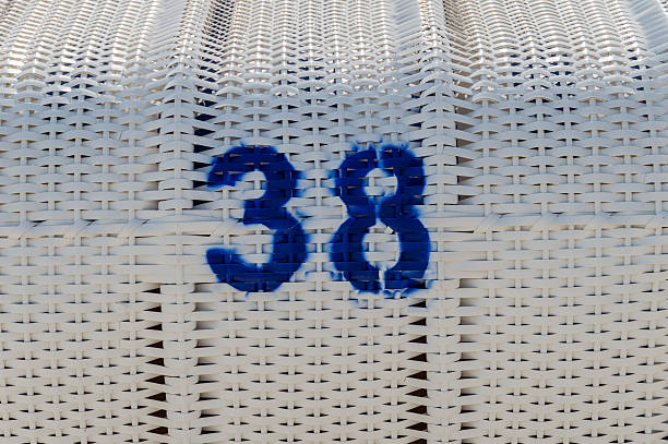 Close-up beach chair with number