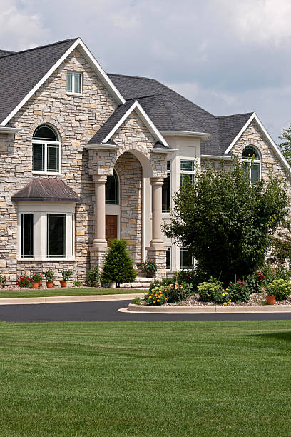 istock Front of stone mansion with columns 181143915