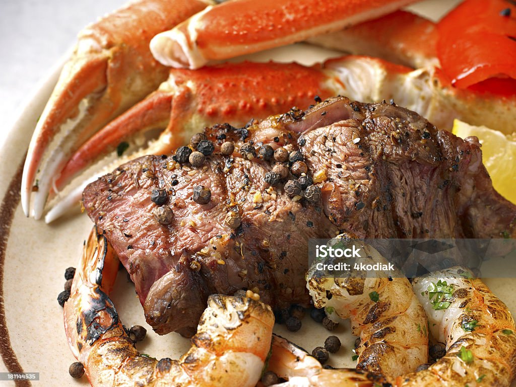 Steak-Abendessen - Lizenzfrei Surf and Turf Stock-Foto