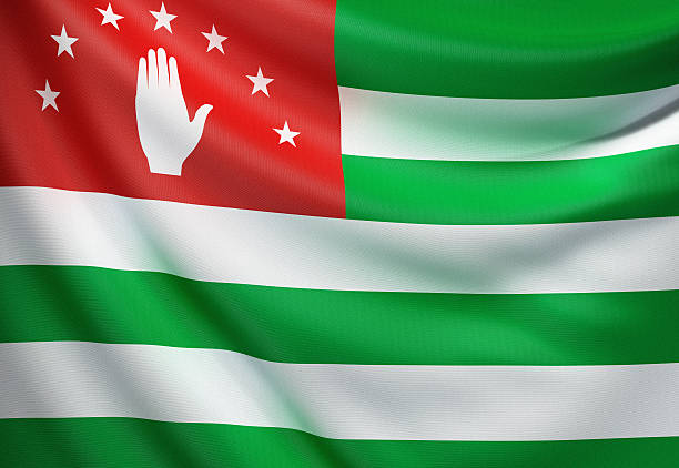 플래깅 of 아브하즈 - flag of abkhazia 뉴스 사진 이미지