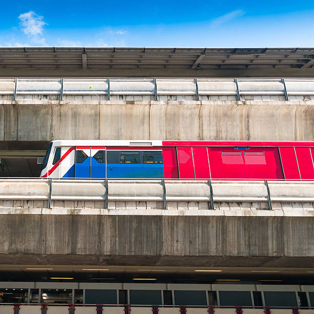 BTS Skytrain at a Station in Bangkok