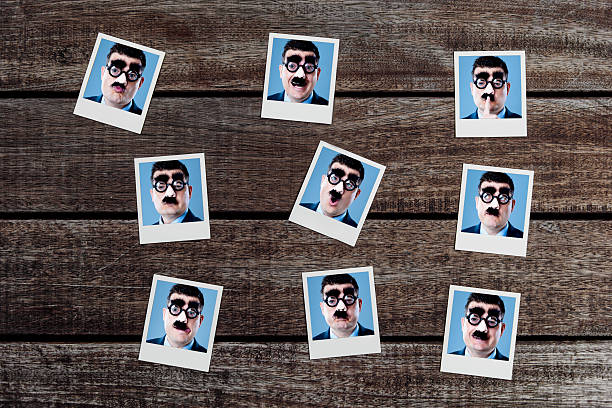 istock Nine instant pictures with funny faces 181145570