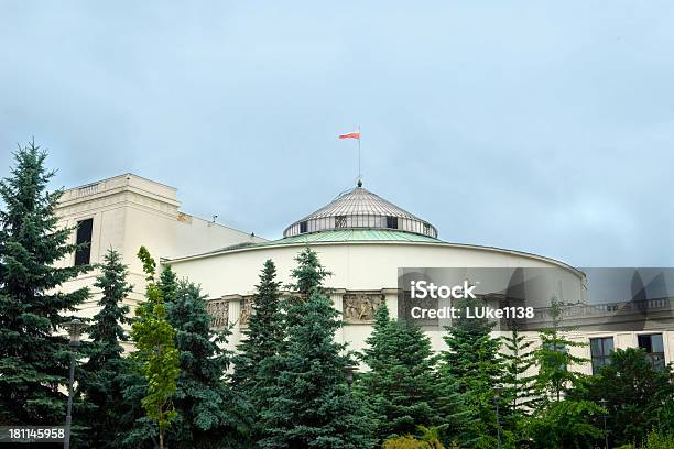 Sejm - Fotografie stock e altre immagini di Palazzo del Parlamento - Palazzo del Parlamento, Polonia, Bandiera della Polonia