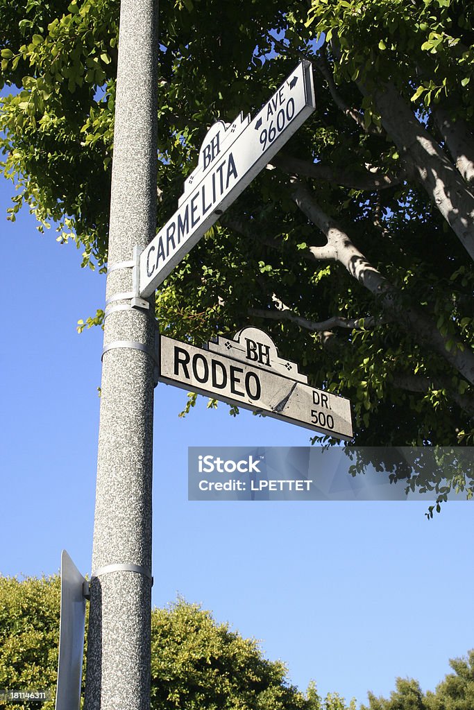Placa de Rua Rodeo Drive em Beverly Hills, Califórnia - Foto de stock de Beverly Hills royalty-free