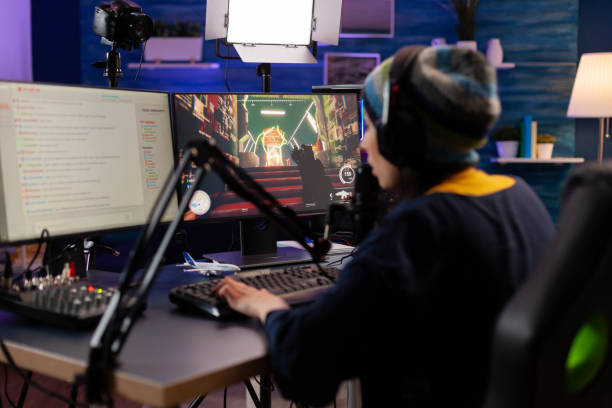istock Esport streamer playing shooter game with other players 1811467003