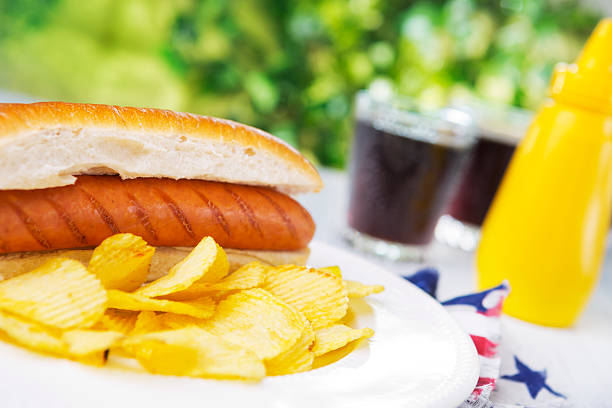 Hot dog in street food market