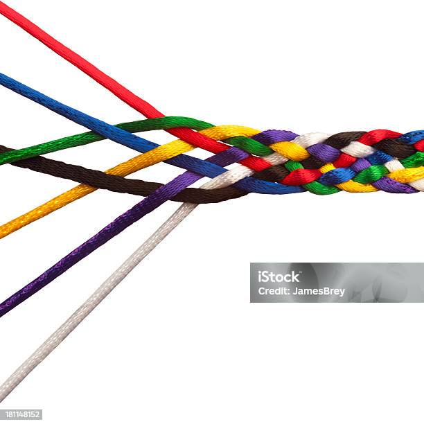 Siete Interweaving Multicolored De Cuerda Foto de stock y más banco de imágenes de Conceptos - Conceptos, Fuerza, Cuerda