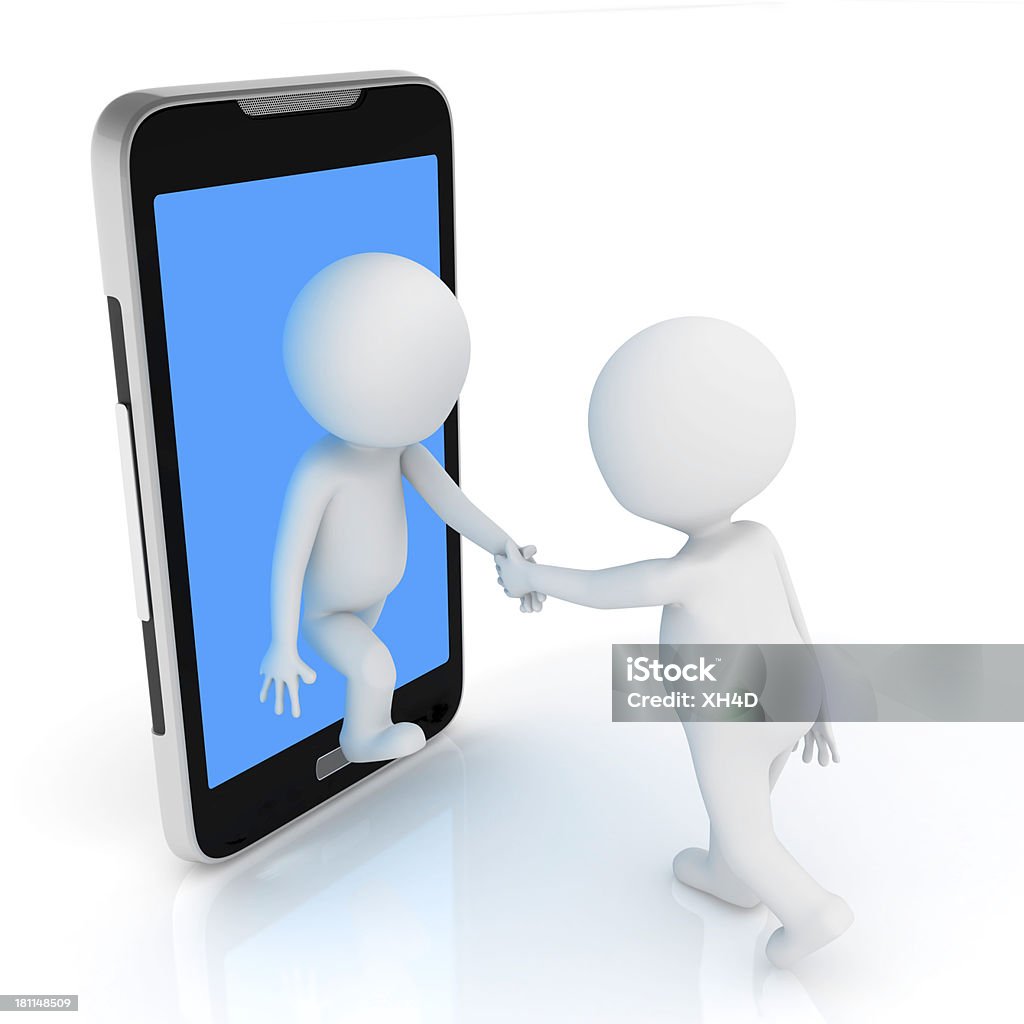 Hacer de amigo con teléfono - Foto de stock de Dispositivo de información móvil libre de derechos