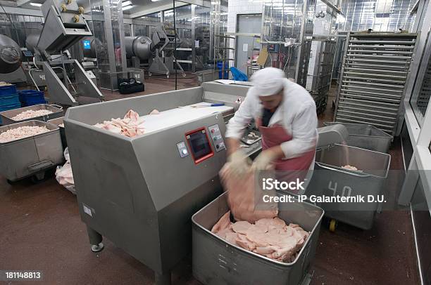 Foto de Moedor De Carne Máquina De Produção Na Food Factory e mais fotos de stock de Carne