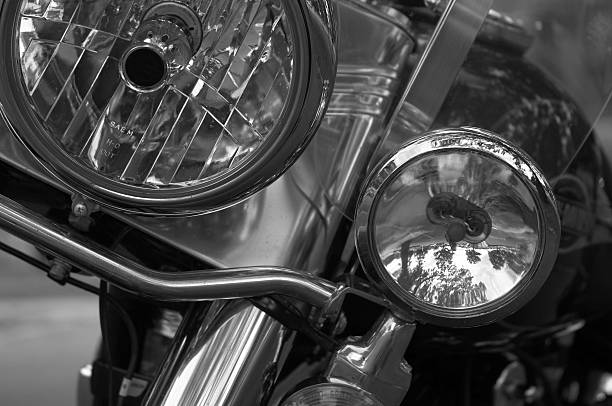 istock Chrome Motorcycle Headlights - Closeup 181148860