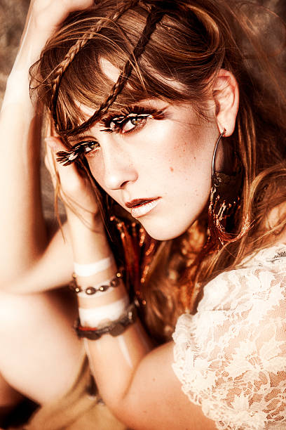 istock Gorgeous Young Woman with Feather Lashes 181149036