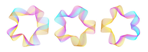 istock Light neon gradient waves cycling round. Abstract ripple shapes striped background. Graphic line circles and curves as sound noise rings. 1811490527