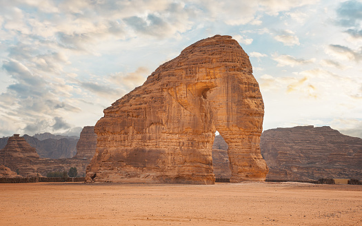 Jabal AlFil - Elephant Rock in Al Ula desert landscape, Saudi Arabia