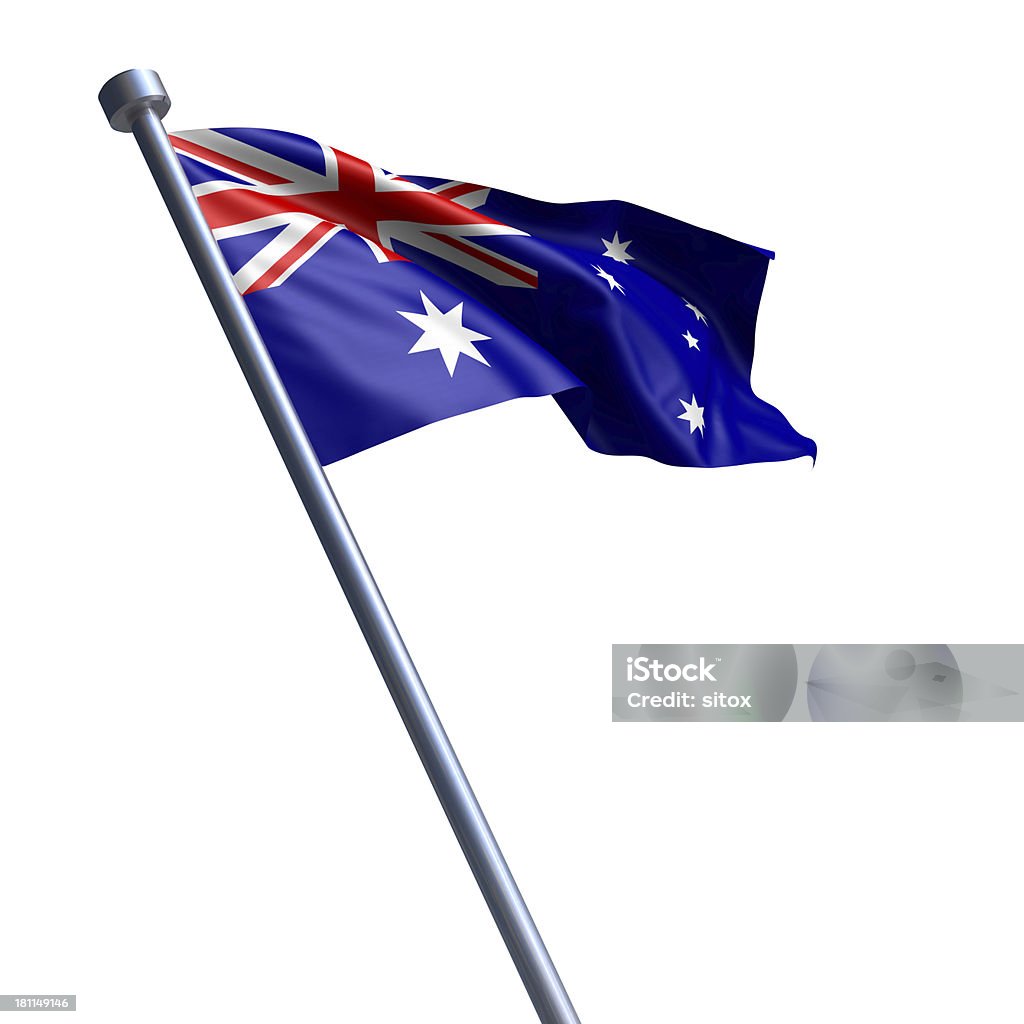 Drapeau de l'Australie isolé sur blanc - Photo de Australie libre de droits