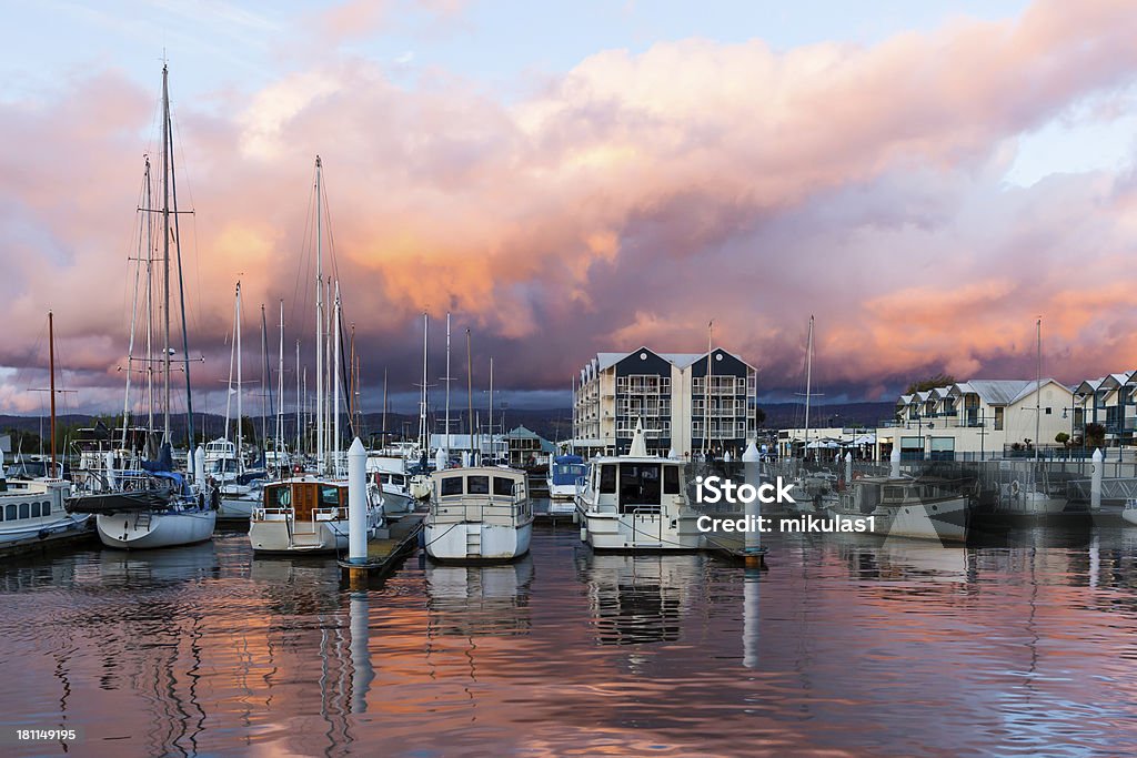 Sailing at dusk sailing boats at dusk at Launceston Tasmania, Australia Launceston - Australia Stock Photo