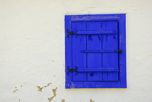 istock Blue Window on a Village House 181149227