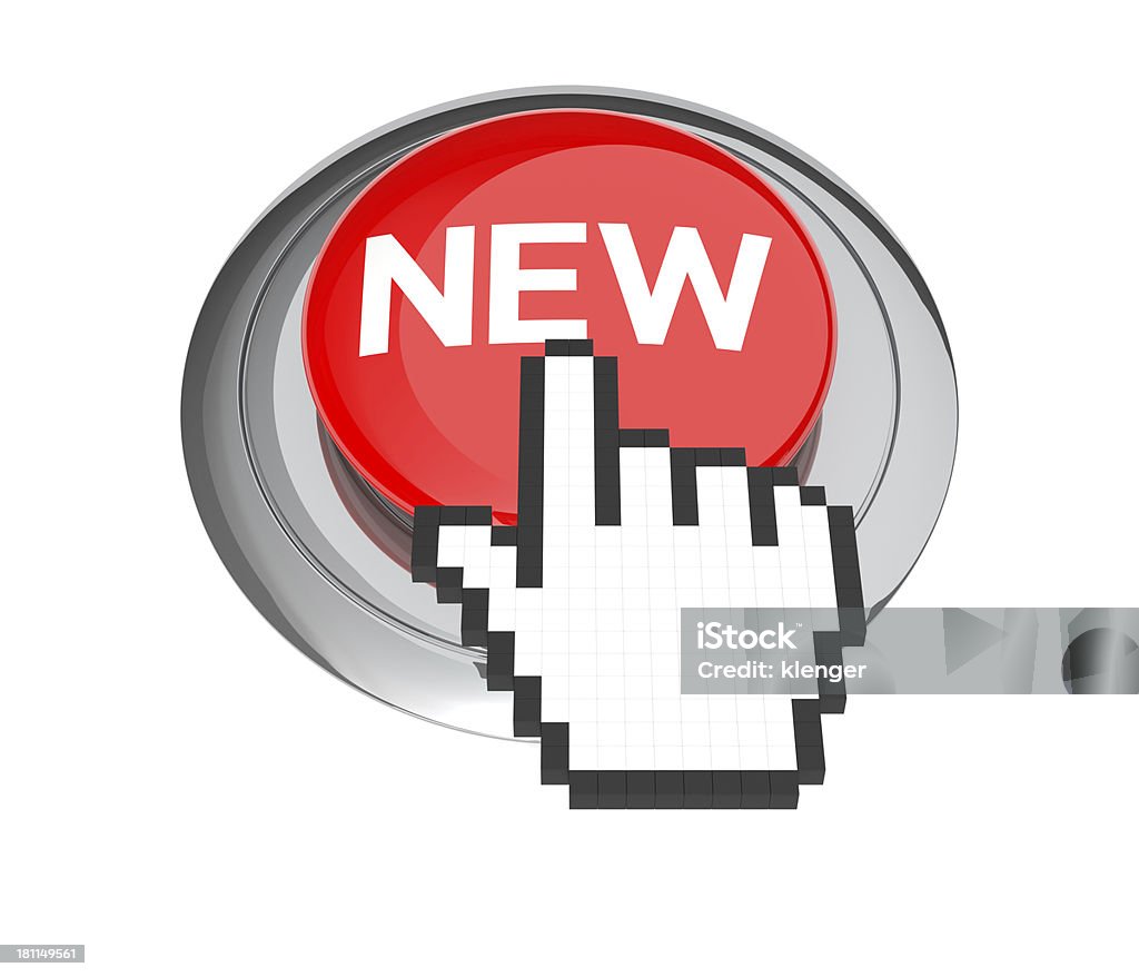 Novo botão - Foto de stock de Computador royalty-free