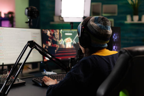 istock Gamer doing online live stream with video games 1811495759