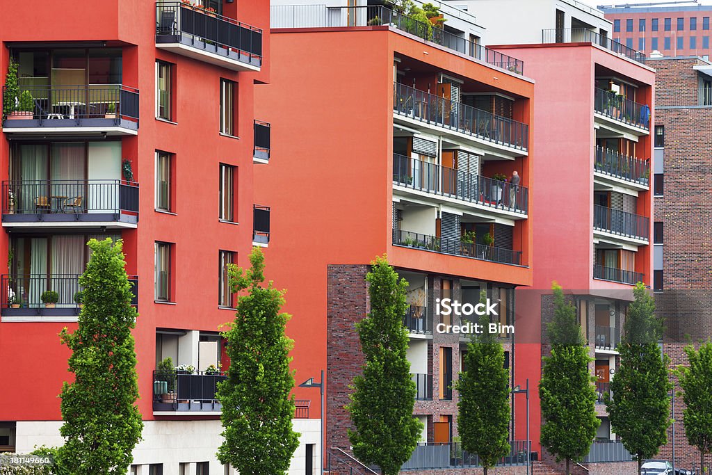 Appartamenti di lusso in Westhafen Harbor, Francoforte sul Meno, Germania - Foto stock royalty-free di Bauhaus
