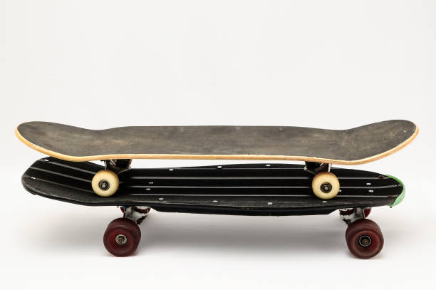 istock Old Used Wooden Skateboard 1811501384