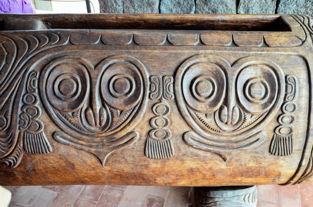 istock Antique Carved Wood Bas Relief 1811501971