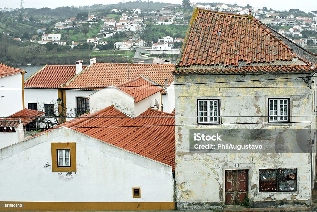 Zwei Städte in Portugal auf den Tajo - Lizenzfrei Alt Stock-Foto